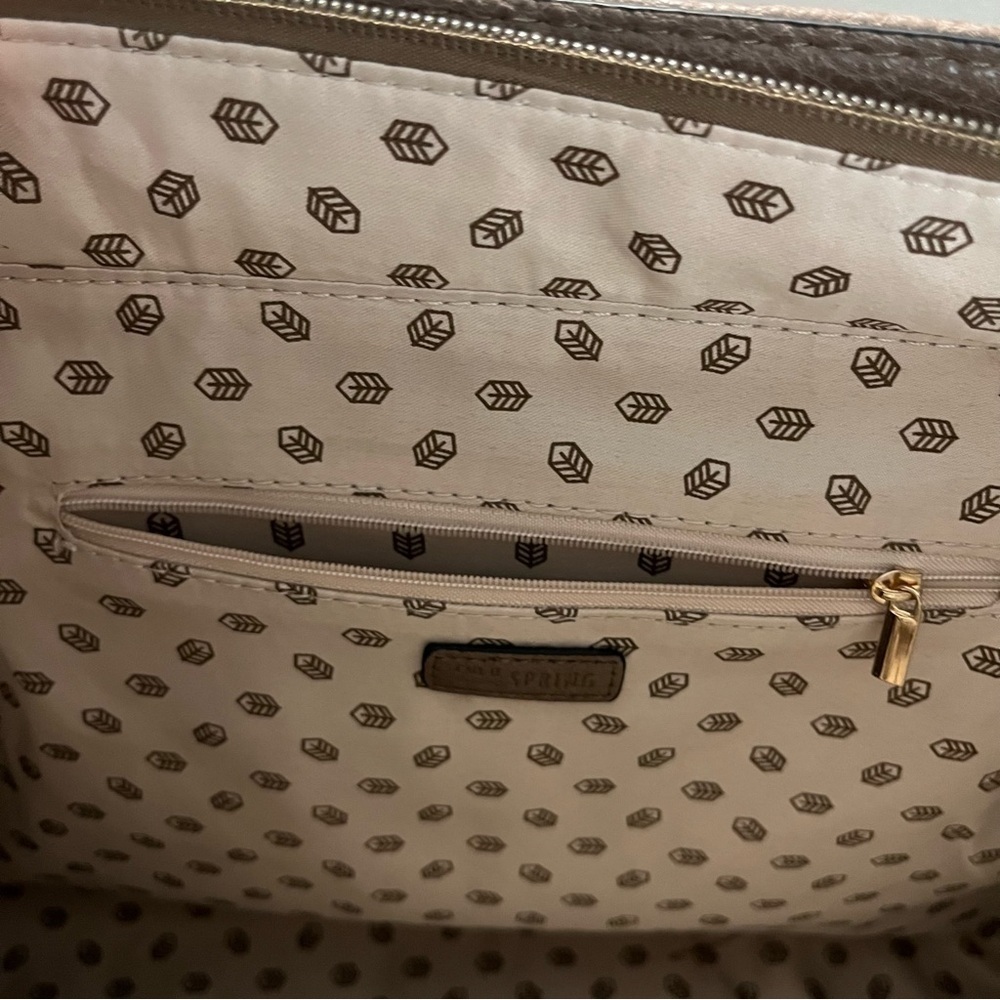 Call It Spring Top Handle Tote with Crossbody Strap Vegan Leather Taupe - Picture 10 of 17